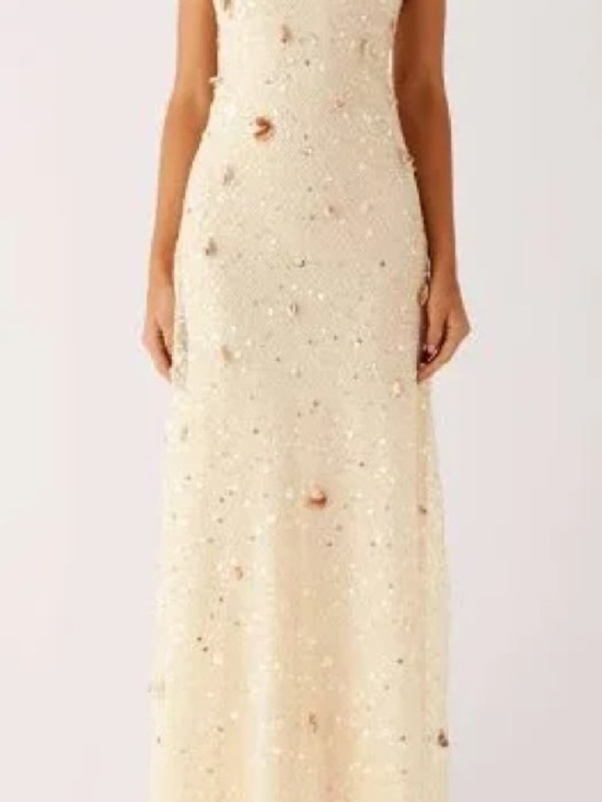 Peppermayo Dresses & Skirts - Peppermayo Cream Sequin-Embellished Maxi Dress